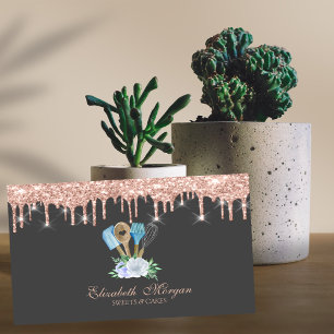 Carte De Visite Rose Gold Drives Boulangerie Pâtisserie Outils à m