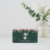 Carte de visite rose Gold Drives Fraise Green (Debout devant)