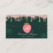 Carte de visite rose Gold Drives Fraise Green (Devant)