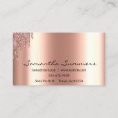 Carte De Visite Rose Gold Drives Metal Elegant Personnaliser Parti (Dos)