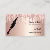 Carte De Visite Rose Gold Drives Moderne Prêt Notaire Agent de sig (Dos)