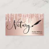 Carte De Visite Rose Gold Drives Moderne Prêt Notaire Agent de sig (Devant)