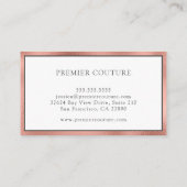 Carte De Visite Rose Gold Élégant (Dos)
