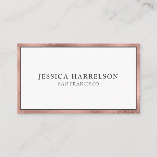 Carte De Visite Rose Gold Élégant (Devant)
