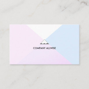 Carte De Visite Rose Gold Élégant, Bleu Clair & Blanc