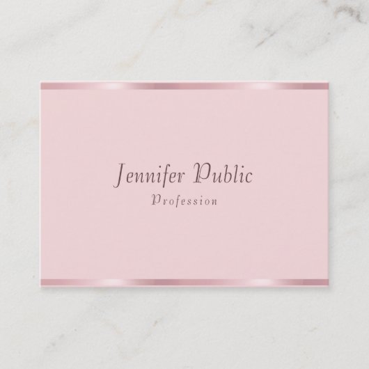 Carte De Visite Rose Gold Elegant Calligraphes Script Modèle