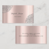 Carte De Visite Rose Gold Élégant et Stylé, Simple, Points (Devant / Derrière)