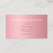 Carte De Visite Rose Gold Élégant Professionnel (Dos)