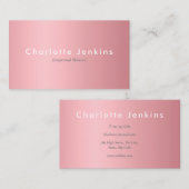 Carte De Visite Rose Gold Élégant Professionnel (Devant / Derrière)