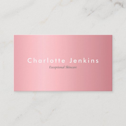 Carte De Visite Rose Gold Élégant Professionnel (Devant)