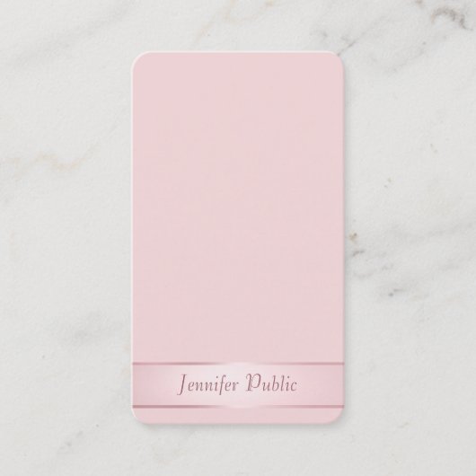 Carte De Visite Rose Gold Élégant Script Calligraphie Moderne (Devant)