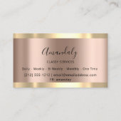 Carte De Visite Rose Gold encadré Élégant professionnel moderne (Dos)