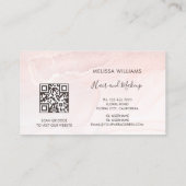 Carte De Visite Rose Gold  Encre Marbre | Code QR (Dos)