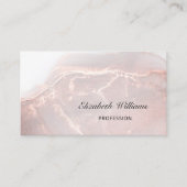 Carte De Visite Rose Gold Encre Marbre | Code QR (Devant)