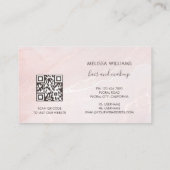 Carte De Visite Rose Gold Encre Marbre | Code QR (Dos)