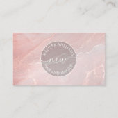 Carte De Visite Rose Gold Encre Marbre | Code QR (Devant)