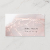 Carte De Visite Rose Gold Encre Marbre | Code QR (Devant)