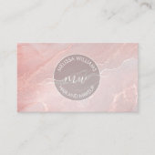 Carte De Visite Rose Gold Encre Marbre | Code QR (Devant)