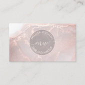 Carte De Visite Rose Gold Encre Marbre | Code QR (Devant)