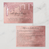 Carte De Visite Rose Gold épais Parties scintillant Lashes (Devant / Derrière)