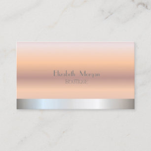 Carte De Visite Rose Gold et Argent Moderne Professionnel Élégant