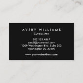 Carte De Visite Rose Gold et Black Modern Abstrait Professionnel (Dos)