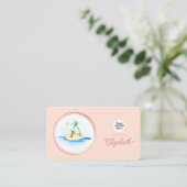 Carte De Visite Rose Gold et Blush Pink Elegant Event Planner (Debout devant)