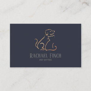 Carte De Visite Rose Gold Et Marine Moderne Minimaliste Animaux De