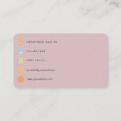Carte De Visite Rose Gold et Rose Pâle Abstrait Code QR (Dos)