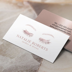 Carte De Visite Rose Gold Eyelash Beauty Salon Artiste de maquilla