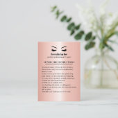 Carte De Visite Rose Gold Eyelash Browbar Instructions de suivi (Debout devant)