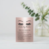 Carte De Visite Rose Gold Eyelash Extensions (Debout devant)