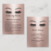 Carte De Visite Rose Gold Eyelash Extensions (Devant / Derrière)