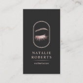Carte De Visite Rose Gold Eyelash Logo Maquillage Artiste Esthétiq (Devant)