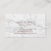 Carte De Visite Rose Gold Eyelashes & Lips Marble Maquillage Artis (Dos)