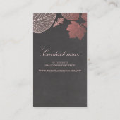 Carte De Visite Rose Gold Fall Feuilles élégant Jardin moderne (Dos)