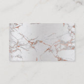 Carte De Visite Rose Gold Faux Blanc Gris Marbre Vip Pearly Silver (Dos)