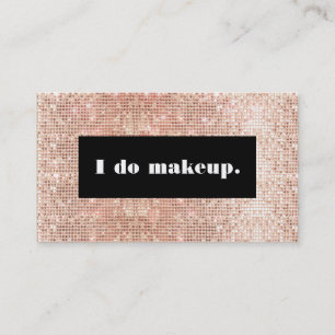 Carte De Visite Rose Gold Faux Sequins Artiste maquillage audacieu