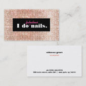 Carte De Visite Rose Gold Faux Sequins Manicurist Nail Salon (Devant / Derrière)