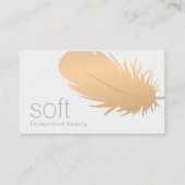 Carte De Visite Rose Gold Feather Estheticicician Skincare (Devant)