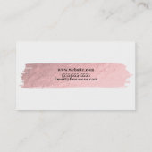 Carte De Visite Rose Gold Feuille de Maquillage Écriture Moderne P (Dos)