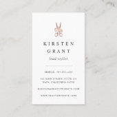 Carte De Visite Rose Gold Floral Ciseaux Logo Coiffeur (Dos)