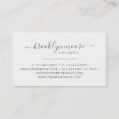 Carte De Visite Rose Gold Floral Logo Hair Styliste | Élégant (Dos)