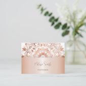 Carte De Visite Rose Gold Floral Mandala (Debout devant)