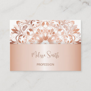 Carte De Visite Rose Gold Floral Mandala