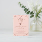 Carte de visite rose Gold Foil Bijouterie (Debout devant)