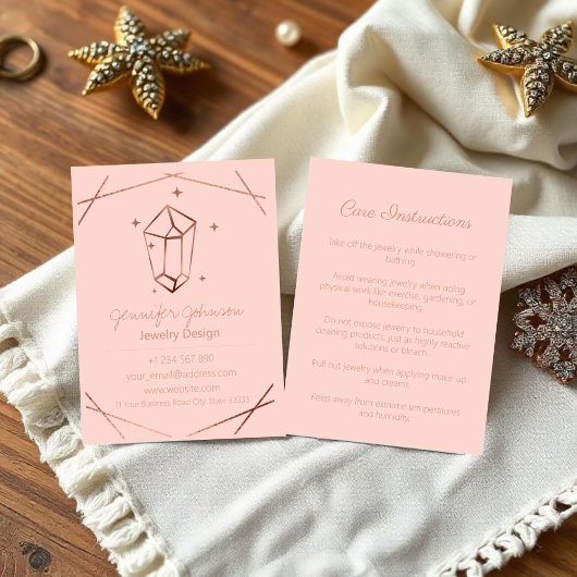 Carte de visite rose Gold Foil Bijouterie