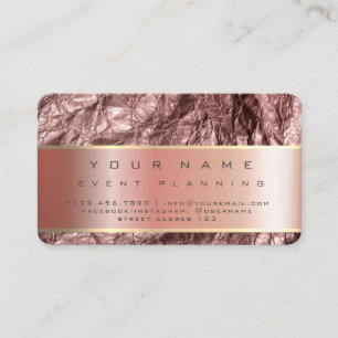Carte De Visite Rose Gold Foil Texture Foil Métal Rose