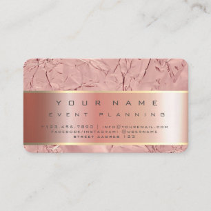 Carte De Visite Rose Gold Foil Texture Foil Métal Rose