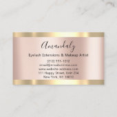 Carte De Visite Rose Gold Frame Event Planner Élégant (Dos)